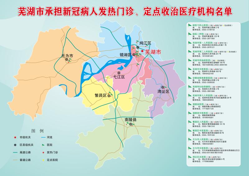 关于发布芜湖市新冠肺炎发热门诊,定点收治医疗机构地图的公告