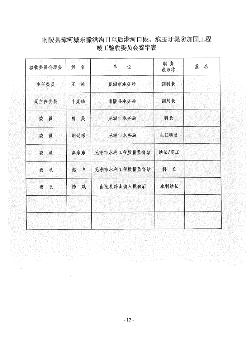 滨玉圩堤防加固工程竣工验收报告_芜湖市政务公开平台