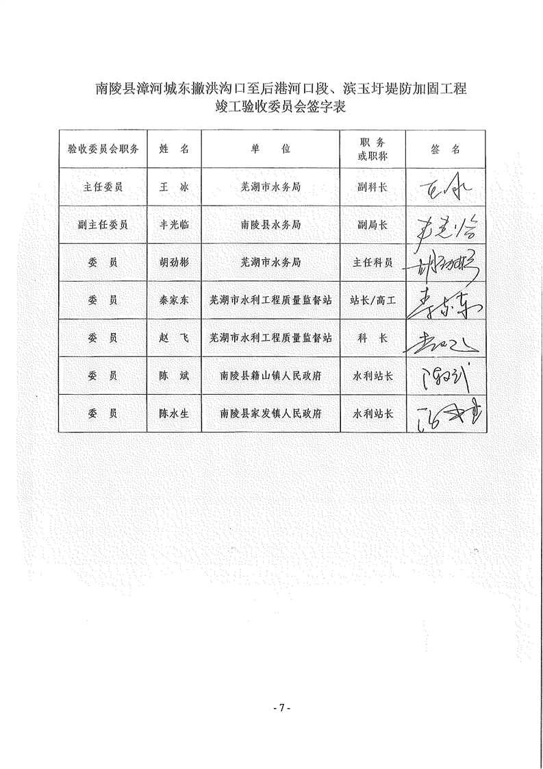 滨玉圩堤防加固工程竣工验收报告_芜湖市政务公开平台